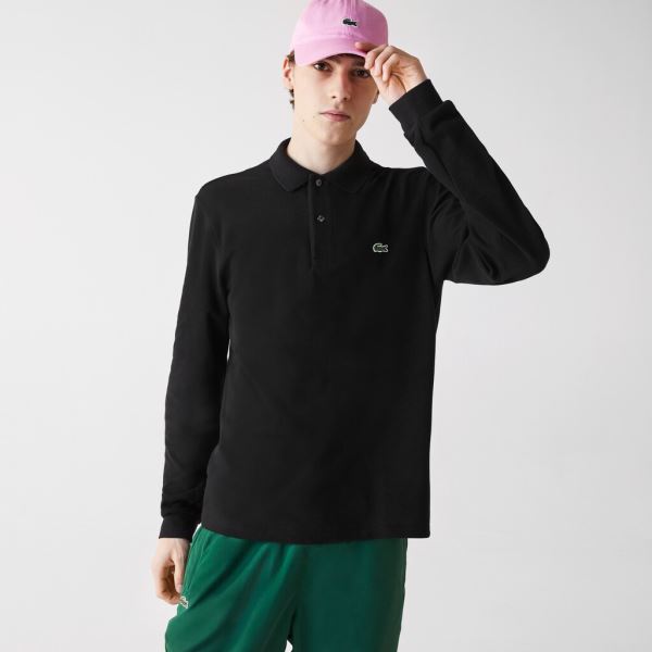 Lacoste Long-Sleeve Classic Fit L.12.12 Polo Pánské - Polo Černé | CZ-L9KhsY